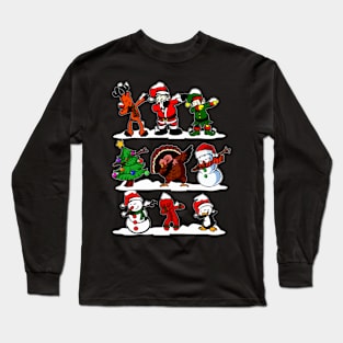 Christmas Shirt for Kids Boys Dabbing Santa Elves Xmas Gift Long Sleeve T-Shirt